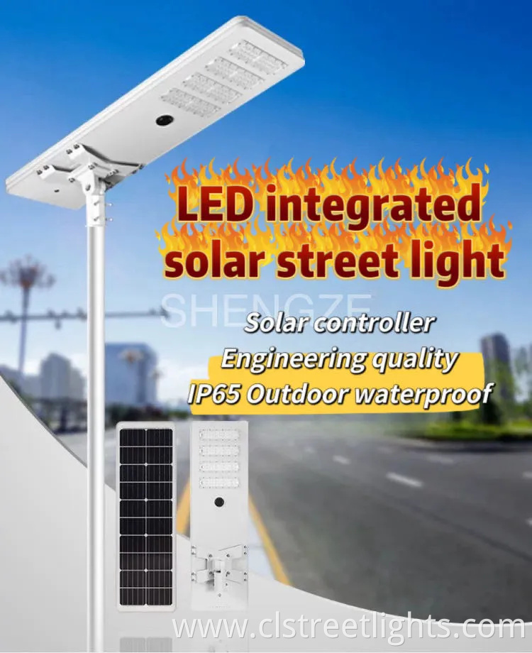 60W/80W/120W 150 Solar Energy Saving Lighting Motion Sensor Flood Lamp All in One Garden Road Outdoor Powered LED Solar Street Light